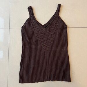 White House Black Market Brown Knit Camisole